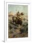 Indian and Buffalo-Edgar Samuel Paxson-Framed Giclee Print