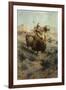 Indian and Buffalo-Edgar Samuel Paxson-Framed Giclee Print