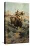 Indian and Buffalo-Edgar Samuel Paxson-Stretched Canvas