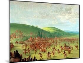 Indian Ball Game-George Catlin-Mounted Giclee Print