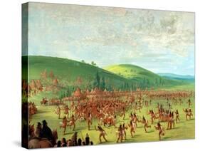 Indian Ball Game-George Catlin-Stretched Canvas