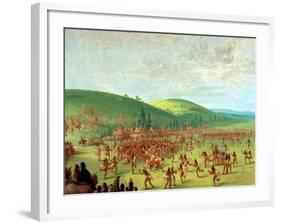 Indian Ball Game-George Catlin-Framed Giclee Print