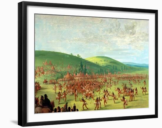 Indian Ball Game-George Catlin-Framed Giclee Print