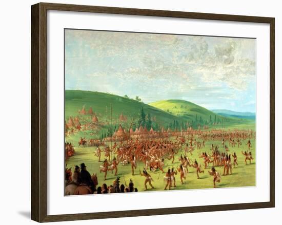 Indian Ball Game-George Catlin-Framed Giclee Print