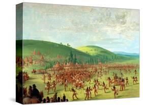 Indian Ball Game-George Catlin-Stretched Canvas