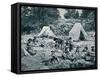 Indian Basket-Makers on the Banks of the St. Lawrence River, 1890s-null-Framed Stretched Canvas