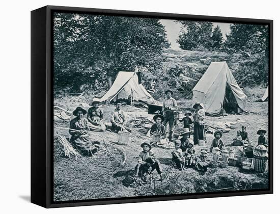 Indian Basket-Makers on the Banks of the St. Lawrence River, 1890s-null-Framed Stretched Canvas