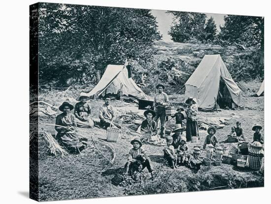 Indian Basket-Makers on the Banks of the St. Lawrence River, 1890s-null-Stretched Canvas