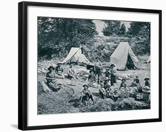 Indian Basket-Makers on the Banks of the St. Lawrence River, 1890s-null-Framed Photographic Print