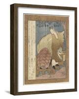 Indian Boy Releasing a Turtle, C. 1828-Yashima Gakutei-Framed Giclee Print