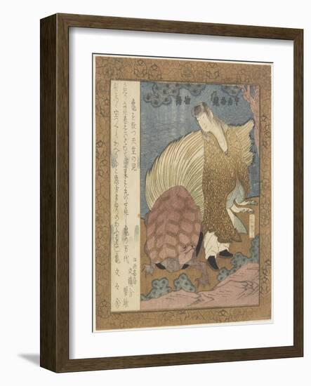 Indian Boy Releasing a Turtle, C. 1828-Yashima Gakutei-Framed Giclee Print