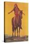 Indian Brave on Horse-Found Image Press-Stretched Canvas