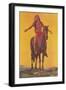 Indian Brave on Horse-Found Image Press-Framed Giclee Print