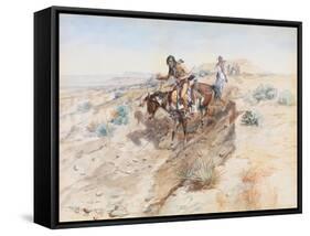 Indian Braves, 1899-Charles Marion Russell-Framed Stretched Canvas
