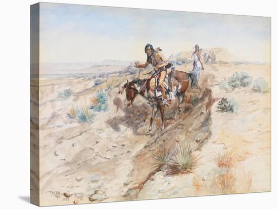 Indian Braves, 1899-Charles Marion Russell-Stretched Canvas