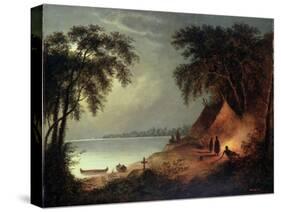 Indian Burial-Cornelius Krieghoff-Stretched Canvas