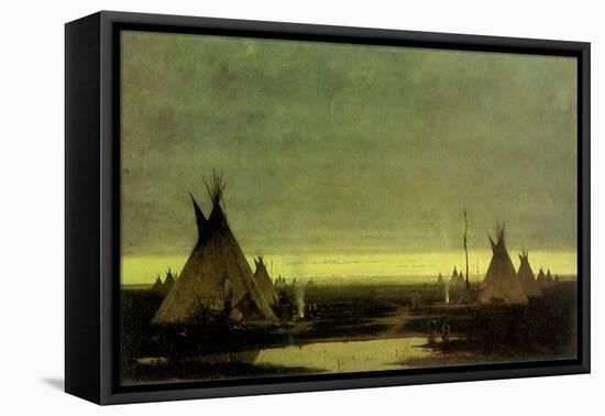Indian Camp at Dawn, 1873-Jules Tavernier-Framed Stretched Canvas