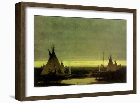 Indian Camp at Dawn, 1873-Jules Tavernier-Framed Giclee Print