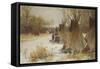 Indian Camp in the Snow-Joseph Henry Sharp-Framed Stretched Canvas