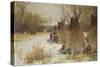 Indian Camp in the Snow-Joseph Henry Sharp-Stretched Canvas