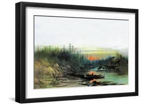 Indian Camp-Albert Bierstadt-Framed Premium Giclee Print