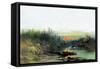 Indian Camp-Albert Bierstadt-Framed Stretched Canvas