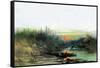 Indian Camp-Albert Bierstadt-Framed Stretched Canvas