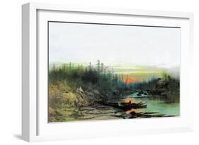 Indian Camp-Albert Bierstadt-Framed Art Print