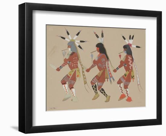 Indian Ceremonial, C.1933 (Watercolor)-Monroe Tsatoke-Framed Giclee Print