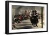 Indian Ceremony. the Dancers Performing the Ritual Dance in a Circle around the Fire, in the Tent O-null-Framed Giclee Print