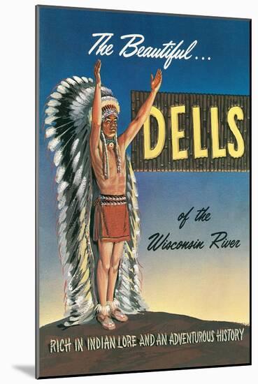 Indian Chief, Beautiful Dells-null-Mounted Art Print