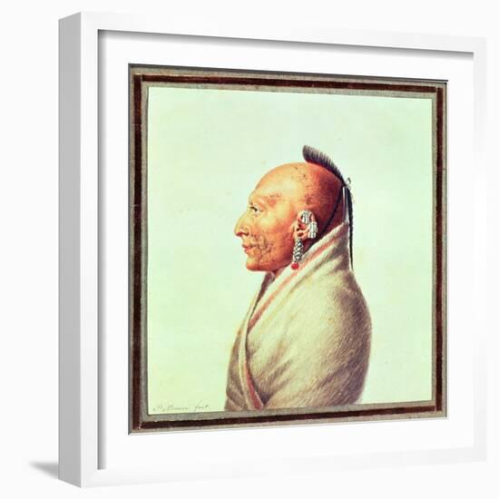 Indian Chief of the Little Osages, C.1807-Charles Balthazar Julien Fevret De Saint-memin-Framed Giclee Print