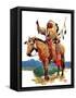 "Indian Chief on Horseback,"August 22, 1936-Charles Hargens-Framed Stretched Canvas