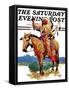 "Indian Chief on Horseback," Saturday Evening Post Cover, August 22, 1936-Charles Hargens-Framed Stretched Canvas