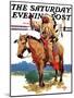 "Indian Chief on Horseback," Saturday Evening Post Cover, August 22, 1936-Charles Hargens-Mounted Giclee Print