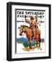 "Indian Chief on Horseback," Saturday Evening Post Cover, August 22, 1936-Charles Hargens-Framed Giclee Print