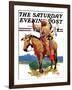 "Indian Chief on Horseback," Saturday Evening Post Cover, August 22, 1936-Charles Hargens-Framed Giclee Print