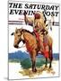 "Indian Chief on Horseback," Saturday Evening Post Cover, August 22, 1936-Charles Hargens-Mounted Giclee Print