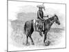 Indian Chief on Horseback, Wearing Flattened Feather Head Dress-null-Mounted Art Print