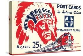 Indian Chief, Streamlined Train, Postcard Folder-null-Stretched Canvas