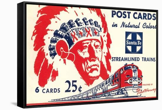 Indian Chief, Streamlined Train, Postcard Folder-null-Framed Stretched Canvas