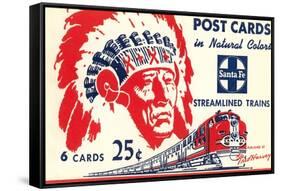 Indian Chief, Streamlined Train, Postcard Folder-null-Framed Stretched Canvas