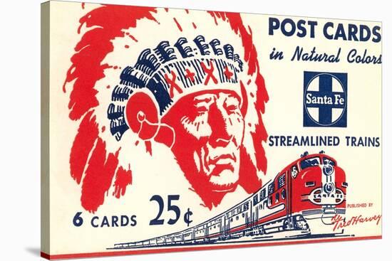 Indian Chief, Streamlined Train, Postcard Folder-null-Stretched Canvas