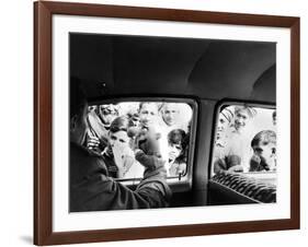 Indian children looking into puppeteer Bil Baird's car, March 1962.-James Burke-Framed Premium Photographic Print