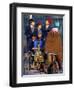 Indian Children Ride to School on the Back of a Cycle Rickshaw-null-Framed Photographic Print