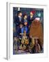 Indian Children Ride to School on the Back of a Cycle Rickshaw-null-Framed Photographic Print