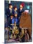 Indian Children Ride to School on the Back of a Cycle Rickshaw-null-Mounted Photographic Print