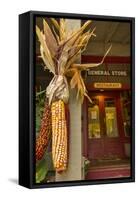 Indian Corn at Entrance to the Historic Story Inn, Story, Indiana-Chuck Haney-Framed Stretched Canvas