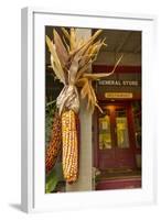 Indian Corn at Entrance to the Historic Story Inn, Story, Indiana-Chuck Haney-Framed Photographic Print