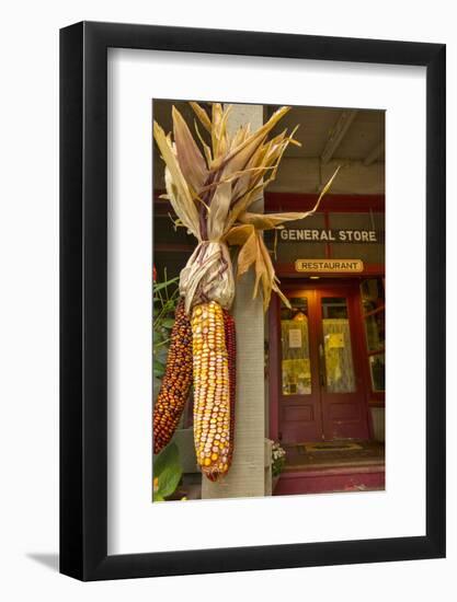 Indian Corn at Entrance to the Historic Story Inn, Story, Indiana-Chuck Haney-Framed Photographic Print